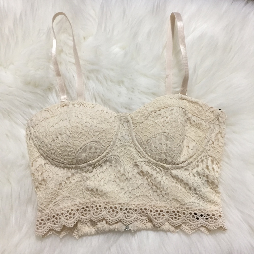 Cream Crochet Hem Bustier